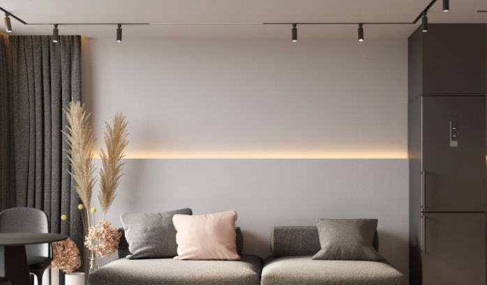 Home lighting uses LED Track Light design. Does it look good without main lights?